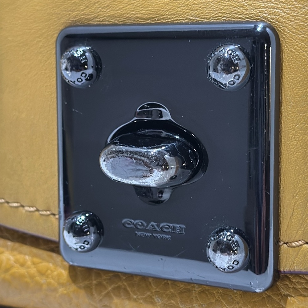 COACH (E1680-38388) “Drifter” Mustard Yellow Leather/ Suede Satchel - Picture 2 of 16